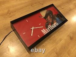 Rare Vintage Original Marlboro Cigarettes Advertising Light Sign Clock No Enamel