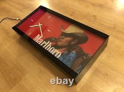 Rare Vintage Original Marlboro Cigarettes Advertising Light Sign Clock No Enamel