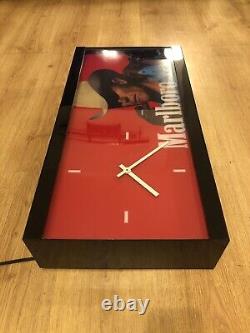 Rare Vintage Original Marlboro Cigarettes Advertising Light Sign Clock No Enamel