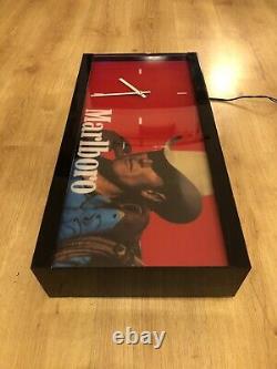 Rare Vintage Original Marlboro Cigarettes Advertising Light Sign Clock No Enamel