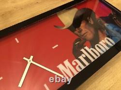 Rare Vintage Original Marlboro Cigarettes Advertising Light Sign Clock No Enamel