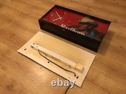 Rare Vintage Original Marlboro Cigarettes Advertising Light Sign Clock No Enamel