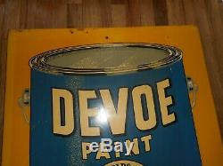 Rare Vintage Original STOUT DEVOE PAINTS NATIVE AMERICAN INDIAN Advertising SIGN