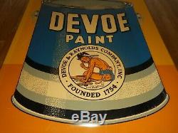 Rare Vintage Original STOUT DEVOE PAINTS NATIVE AMERICAN INDIAN Advertising SIGN