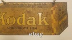 Rare Vintage Original Sign Kodak 2 Sided V116 Verichrome Film