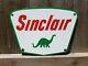Rare Vintage Original Sinclair Dino 8.5 X 12 Porcelain Enamel Truck Pump Plate