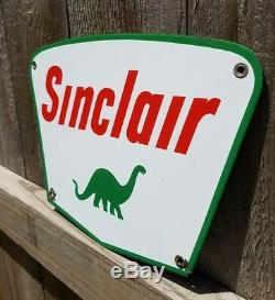 Rare Vintage Original Sinclair Dino 8.5 X 12 Porcelain Enamel Truck Pump Plate