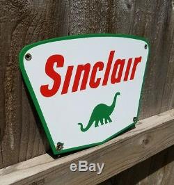 Rare Vintage Original Sinclair Dino 8.5 X 12 Porcelain Enamel Truck Pump Plate