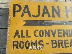 Rare Vintage PAJAN HILL WINCHESTER VA Advertising Arrow Wood Rooms SIGN
