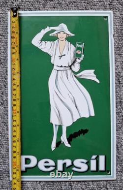 Rare Vintage Persil Hand-Painted Porcelain Enamel Sign GARNIER & Co. Ltd EN