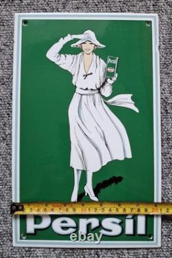 Rare Vintage Persil Hand-Painted Porcelain Enamel Sign GARNIER & Co. Ltd EN