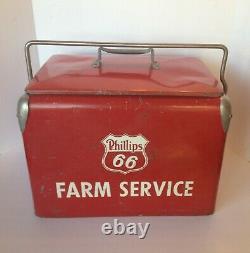 Rare Vintage Phillips 66 Farm Service Ice Chest Cooler Collectible Home Decor