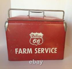 Rare Vintage Phillips 66 Farm Service Ice Chest Cooler Collectible Home Decor