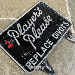 Rare Vintage Players PleaseGolf Course Sign Aluminium Mancave