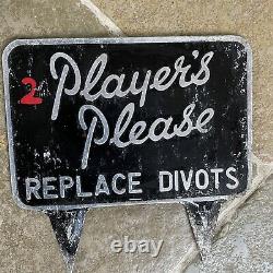 Rare Vintage Players PleaseGolf Course Sign Aluminium Mancave