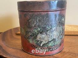 Rare Vintage Possum Round Tobacco Tin Advertising Tin Made USA empty-1469.24
