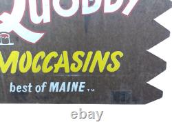 Rare Vintage Quoddy Moccasins Advertising Advertisement Wooden Board Sign
