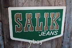 Rare Vintage/Retro 70's Belgium Salik Jeans Light Up Shop Sign