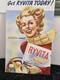Rare Vintage Ryvita cardboard advertising sign 55cm x 33cm very clean