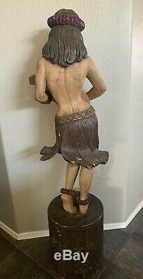 Rare Vintage Sailor Jerry Spiced Rum Hula Girl 5 1/2 Ft Statue Display