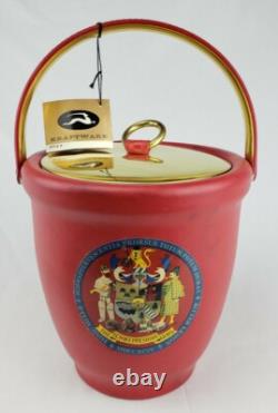 Rare Vintage Schweppes Advertising Red Ice Bucket Kraftware NOS Original Box NIB
