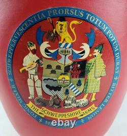 Rare Vintage Schweppes Advertising Red Ice Bucket Kraftware NOS Original Box NIB