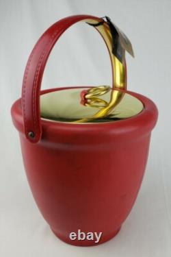 Rare Vintage Schweppes Advertising Red Ice Bucket Kraftware NOS Original Box NIB