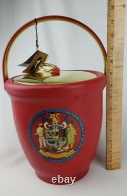 Rare Vintage Schweppes Advertising Red Ice Bucket Kraftware NOS Original Box NIB