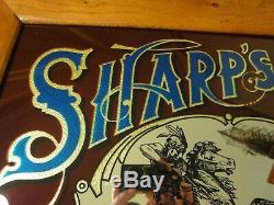 Rare! Vintage Sharp's Rifle, Breach Loader Buffalo Gun, Advertising Mirror Sign