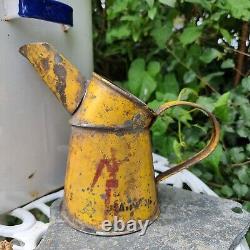 Rare Vintage Shell Robot Man Pint Oil Jug Pourer Automobilia Garage Motoring Old