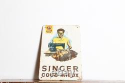 Rare Vintage Singer Sewing Machine Metal Advertising Sign