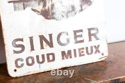 Rare Vintage Singer Sewing Machine Metal Advertising Sign