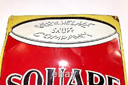 Rare Vintage Square Snuff Embossed Metal Sign Tobacciana Advertising