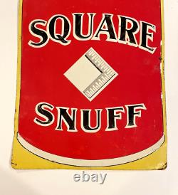Rare Vintage Square Snuff Embossed Metal Sign Tobacciana Advertising