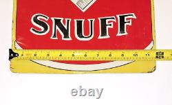 Rare Vintage Square Snuff Embossed Metal Sign Tobacciana Advertising