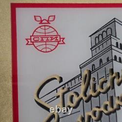 Rare Vintage Stolichnaya Bar Mirror Red & Metallic Gold USSR Vodka Advertising