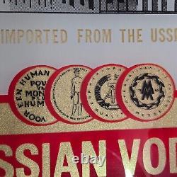 Rare Vintage Stolichnaya Bar Mirror Red & Metallic Gold USSR Vodka Advertising