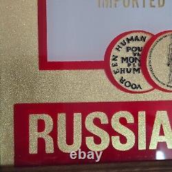 Rare Vintage Stolichnaya Bar Mirror Red & Metallic Gold USSR Vodka Advertising