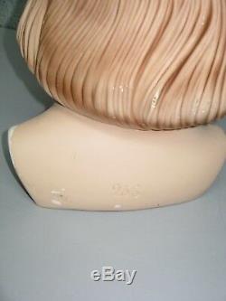 Rare Vintage Store Display Chalk Or Plaster Lady Head Mannequin