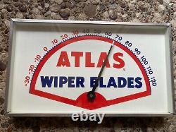 Rare Vintage Thermometer Atlas Wiper Blade Advertising Thermometer