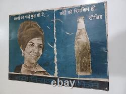 Rare Vintage Tin Sign Board India Limca Rim Zim Cola Cold drink Size 1610