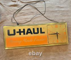 Rare Vintage U Haul ADVERTISING CLOCK Sign, Moving MADE EASIER Store Display