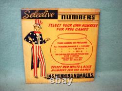 Rare Vintage Uncle Sam Gambling Game of Chance Amusement Advertising Wooden Sign