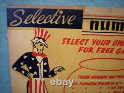 Rare Vintage Uncle Sam Gambling Game of Chance Amusement Advertising Wooden Sign
