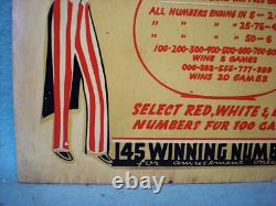 Rare Vintage Uncle Sam Gambling Game of Chance Amusement Advertising Wooden Sign