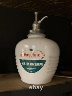 Rare Vintage Vaseline Barber Shop Hair Cream Dispenser