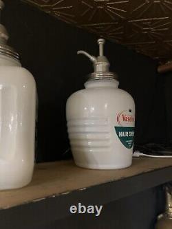 Rare Vintage Vaseline Barber Shop Hair Cream Dispenser