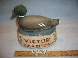 Rare Vintage Victor Duck Decoy Advertising dealer counter Display