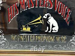 Rare Vintage Victor (rca)his Master Voice Mirror Picture Advertising Gramophone