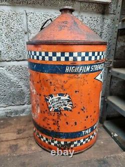 Rare Vintage Vigzol Oil Drum Automobilia Garage Barn Find Tractor Motor Can